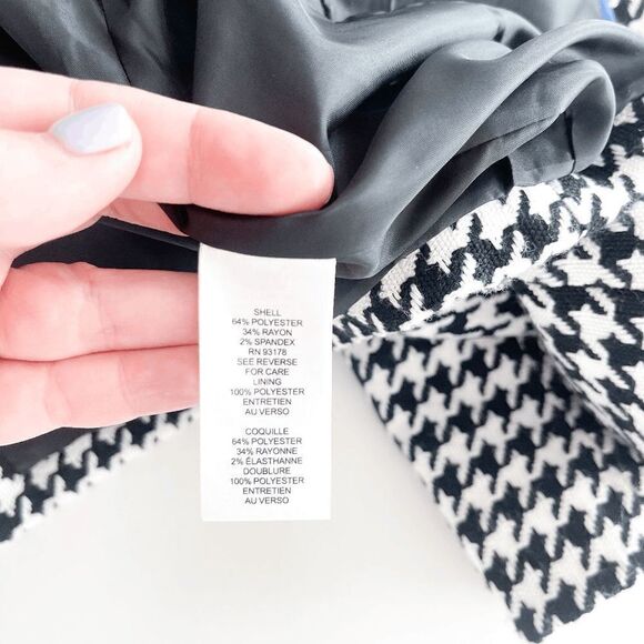 Tahari Women's Houndstooth Open Jacket Career Office Black White Size 10 - Picture 6 of 9